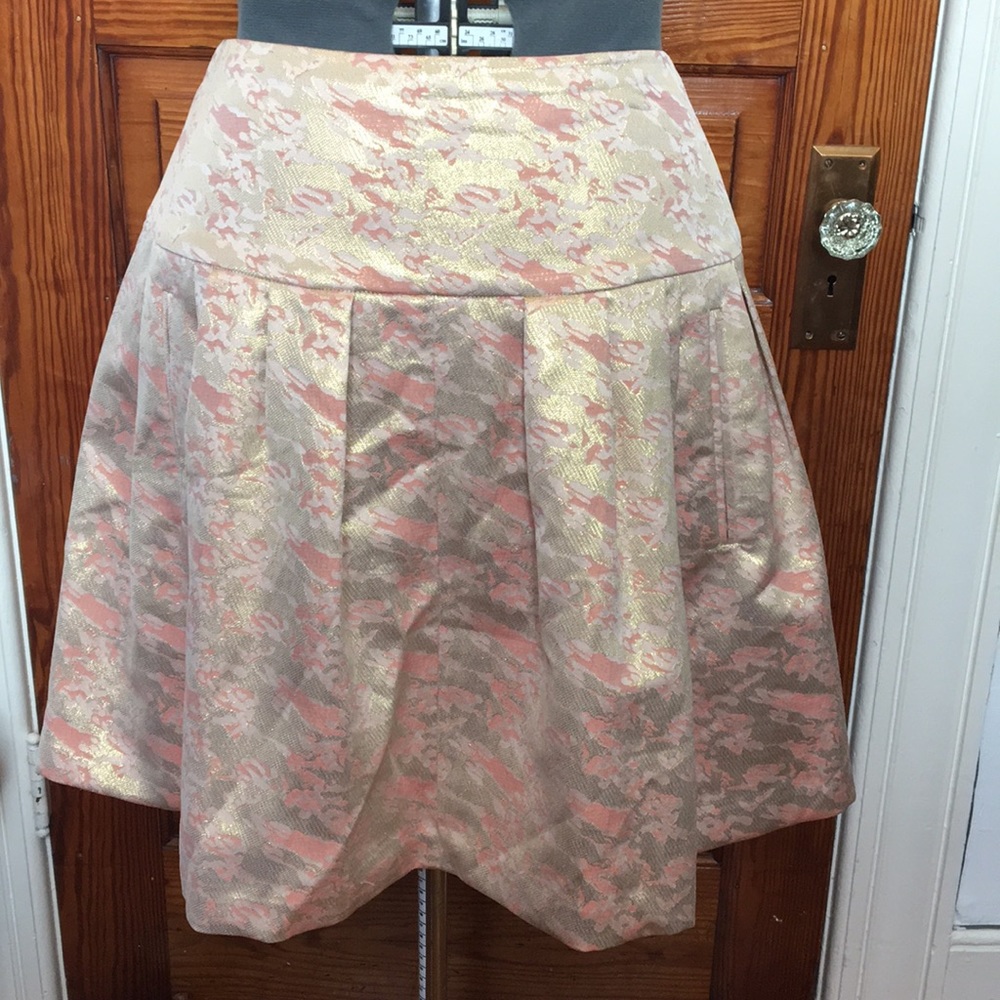 Like New: Pink and Gold Metallic Skirt